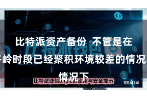 比特派资产备份  不管是在岑岭时段已经聚积环境较差的情况下