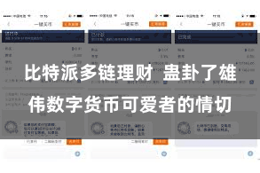 比特派多链理财 蛊卦了雄伟数字货币可爱者的情切